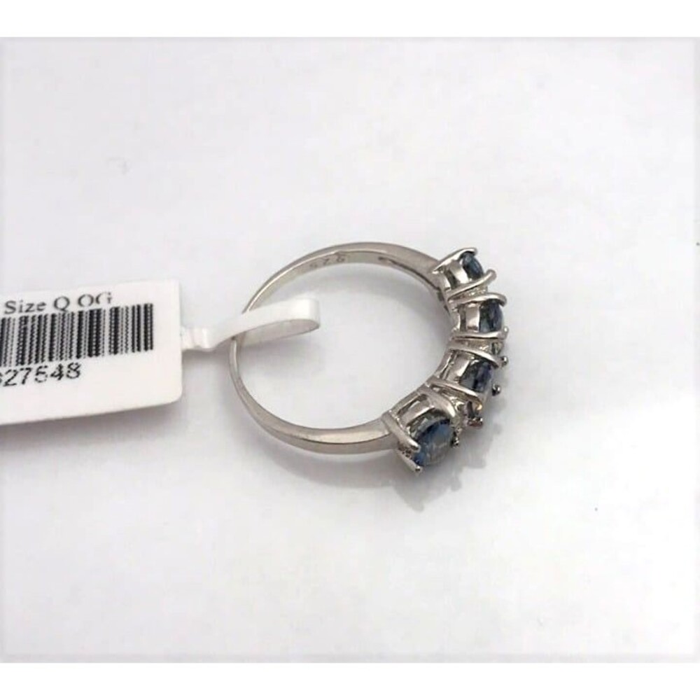 Created Blue Mystic Topaz Ring w/ Genuine Diamonds set in Sterling Silver -Sz.8 - Picture 3 of 5